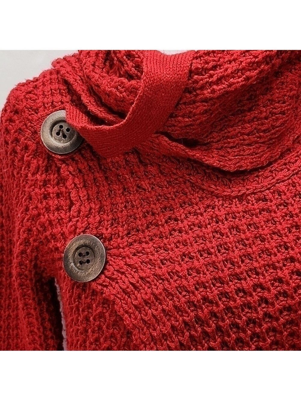 OLIVER BY ESCIO RED A SYMMETRICAL SWEATER SIZE SMALL - Picture 3 of 5